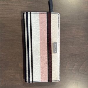 Kate Spade Pink and Black Striped Wallet